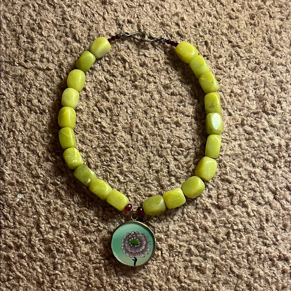 Flower Charm Beaded Necklace